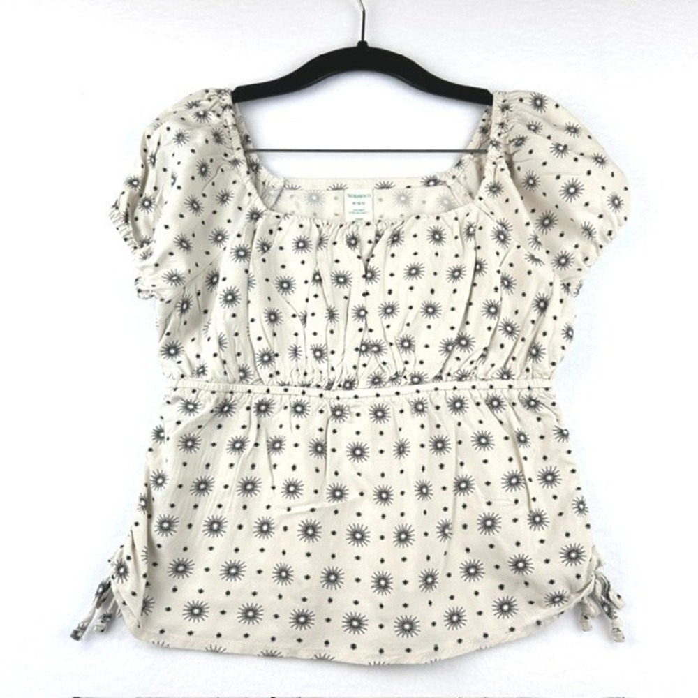 Thereabouts Girls Celestial Sunburst Print Blouse Cream Black Size M 10/12
